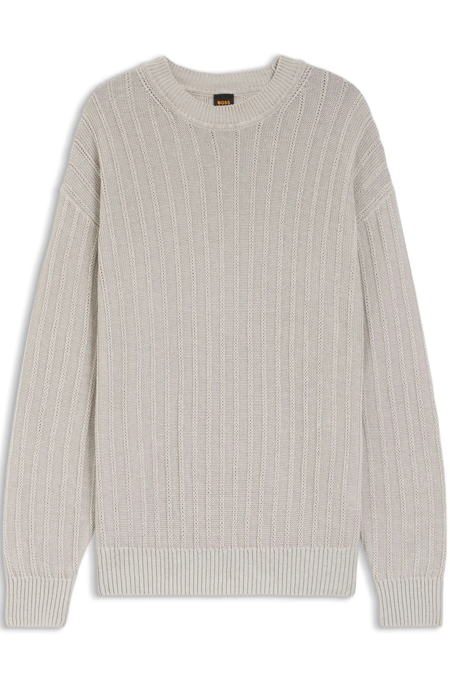 Pullover aus Leinen-Baumwolle mit Strickstruktur