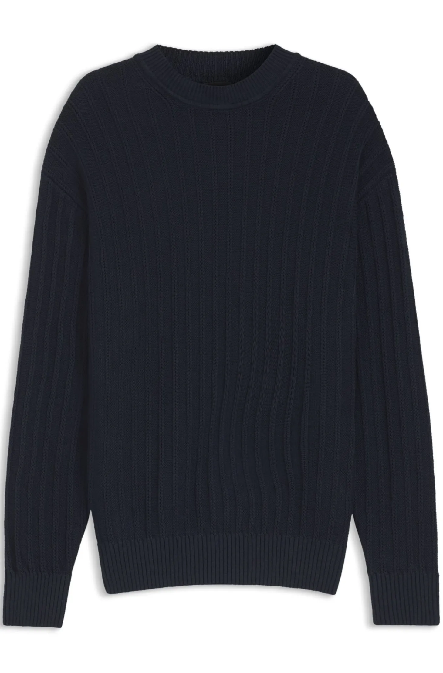 Pullover aus Leinen-Baumwolle mit Strickstruktur