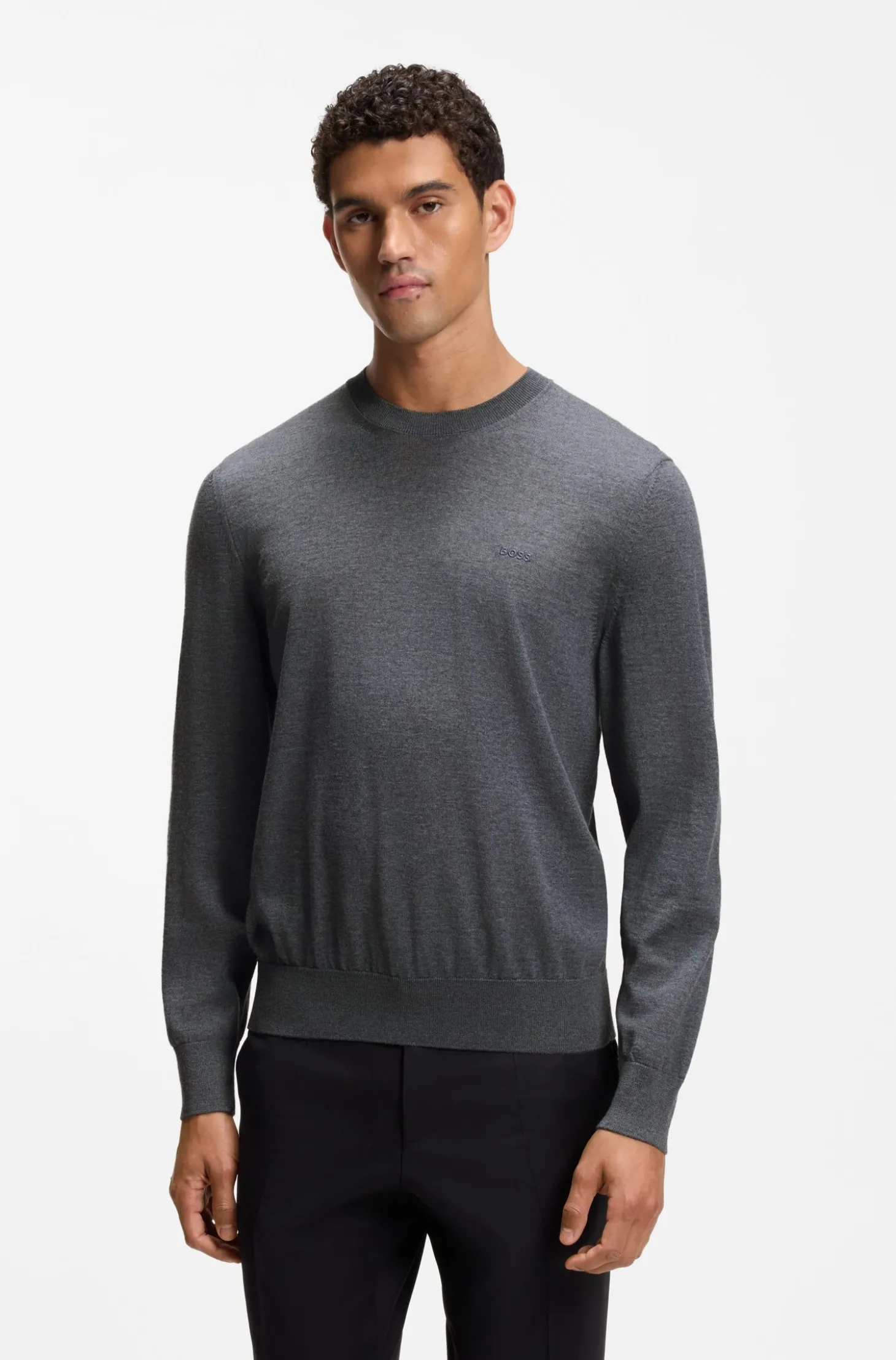 Pullover aus Merinowolle mit Logo-Stickerei