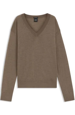 Pullover aus Merinowolle mit V-Ausschnitt
