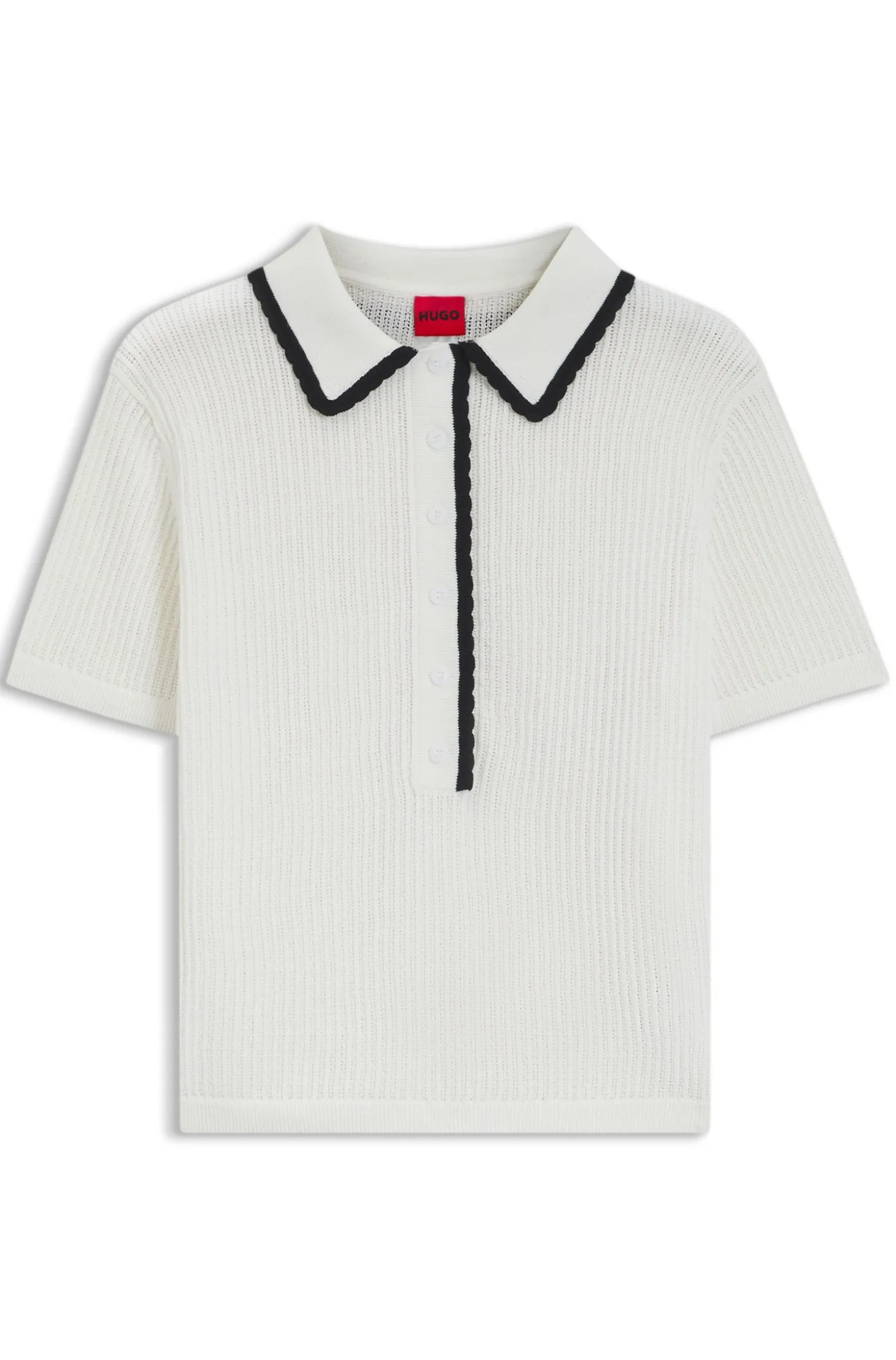 Pullover aus Pointelle-Baumwolle mit Muschelsaum