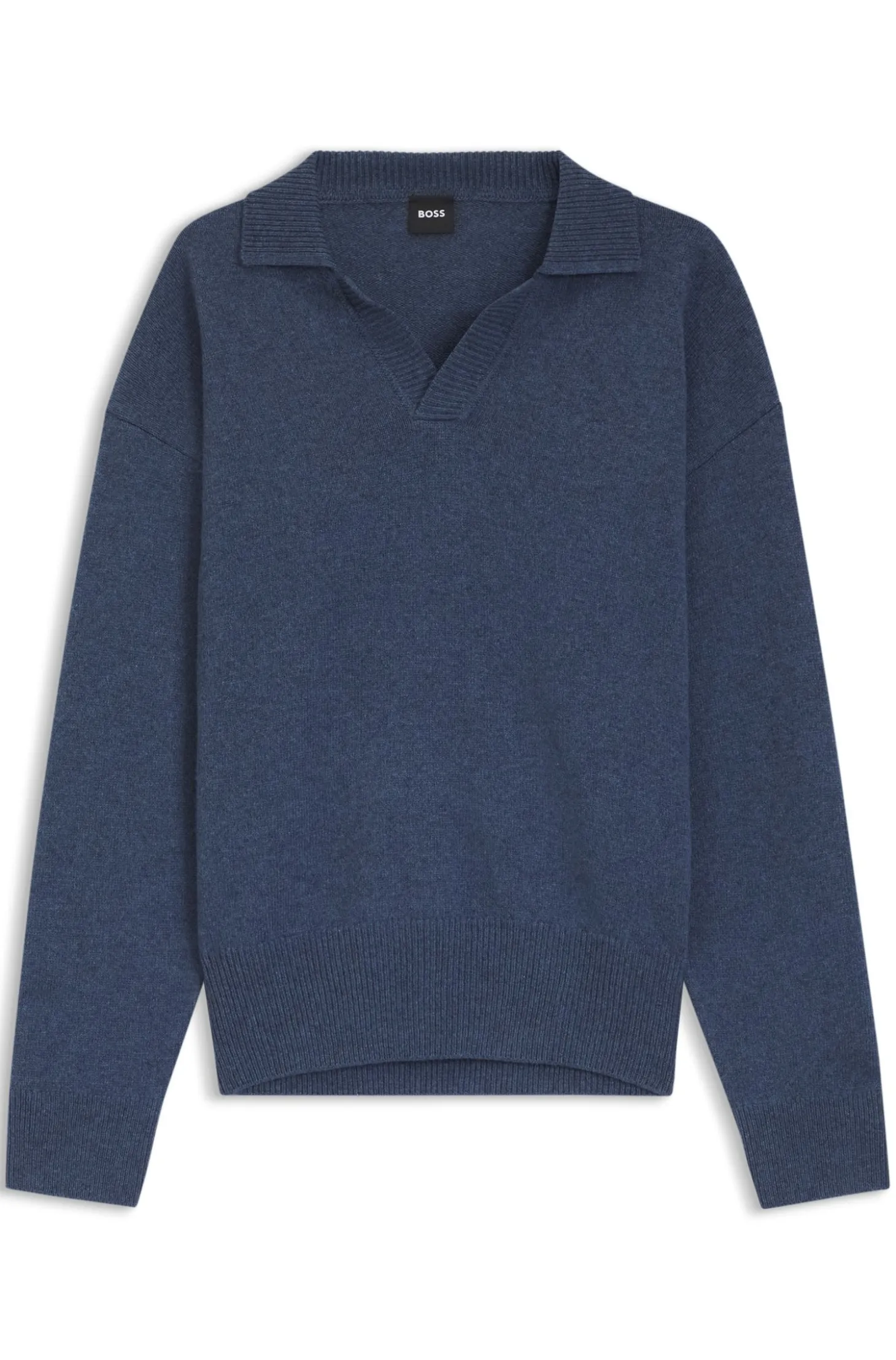Pullover aus Schurwolle mit Johnny-Kragen