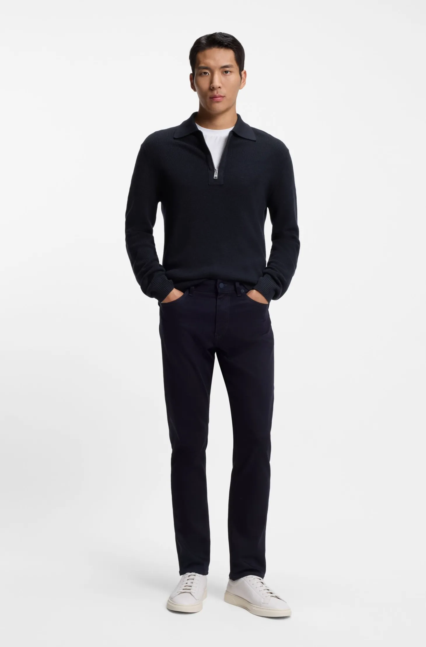 Pullover aus Schurwolle mit Troyerkragen