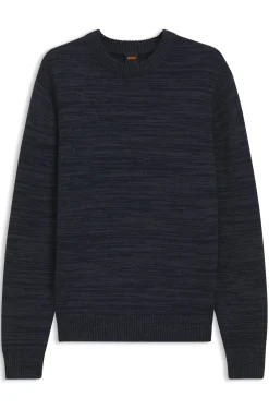 Pullover aus Schurwolle und Baumwolle mit Mouliné-Effekt
