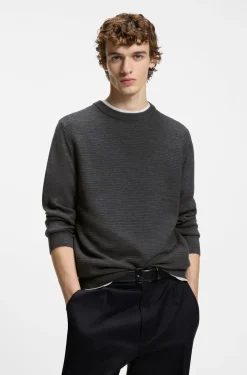 Pullover aus Schurwoll-Mix mit verschiedenen Strukturen