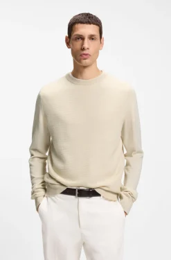 Pullover aus Schurwoll-Mix mit verschiedenen Strukturen