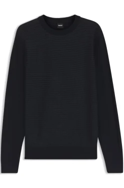 Pullover aus Schurwoll-Mix mit verschiedenen Strukturen