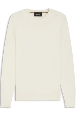 Pullover aus Seide und Baumwolle mit Mikro-Karo-Struktur