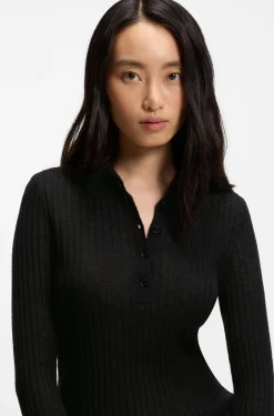 Pullover aus transparentem Woll-Mix mit Polokragen