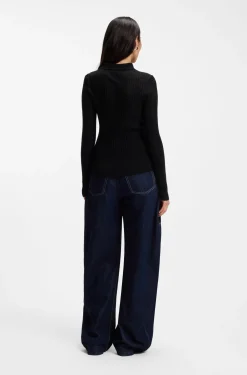 Pullover aus transparentem Woll-Mix mit Polokragen