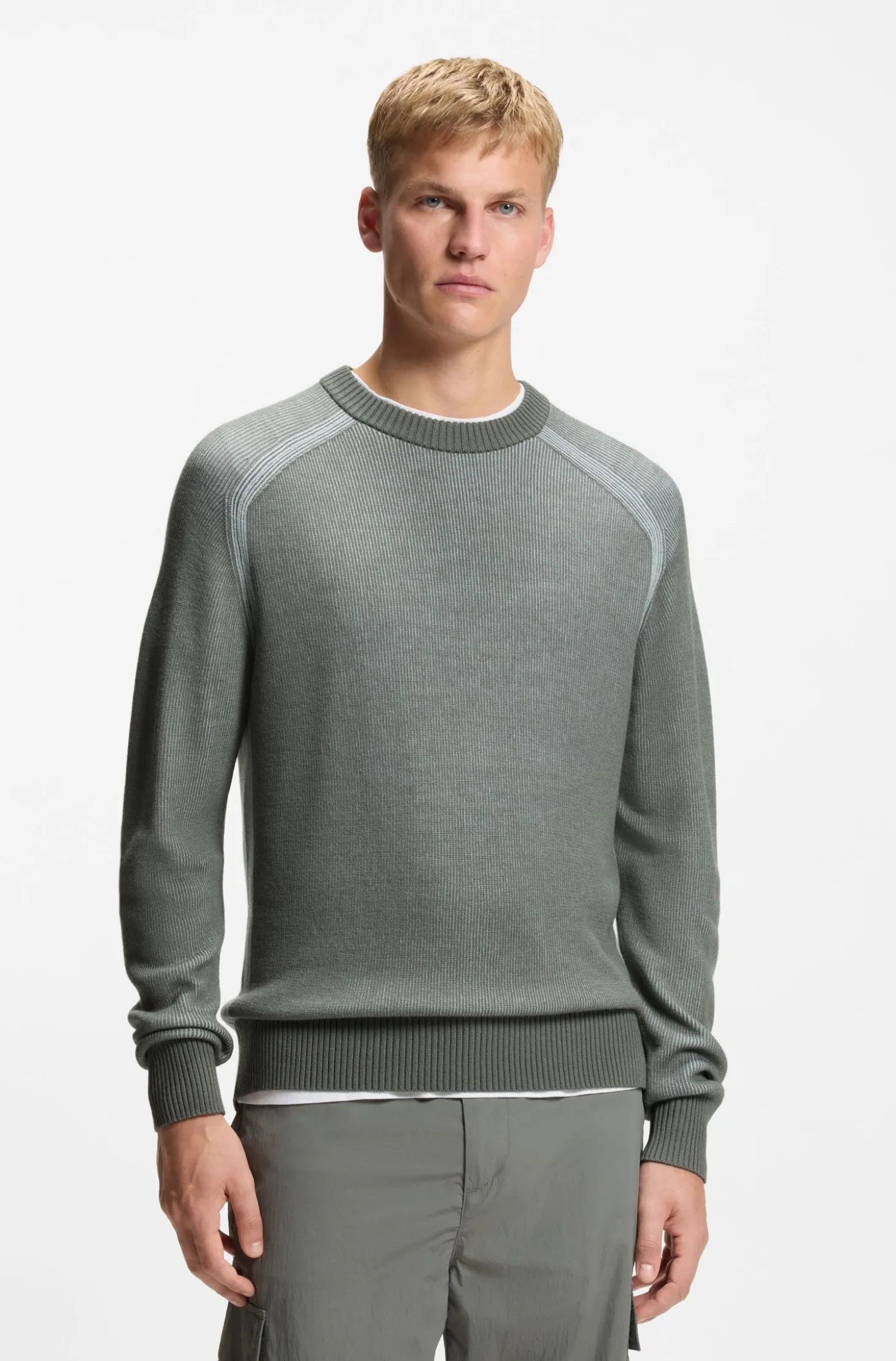 Pullover aus Woll-Mix mit Rippstrick