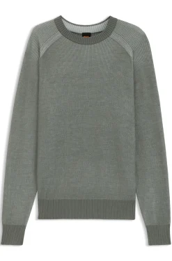 Pullover aus Woll-Mix mit Rippstrick