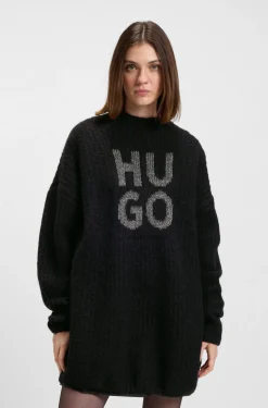Pullover mit glitzerndem Stack-Logo, Woll- und Alpaka-Anteil