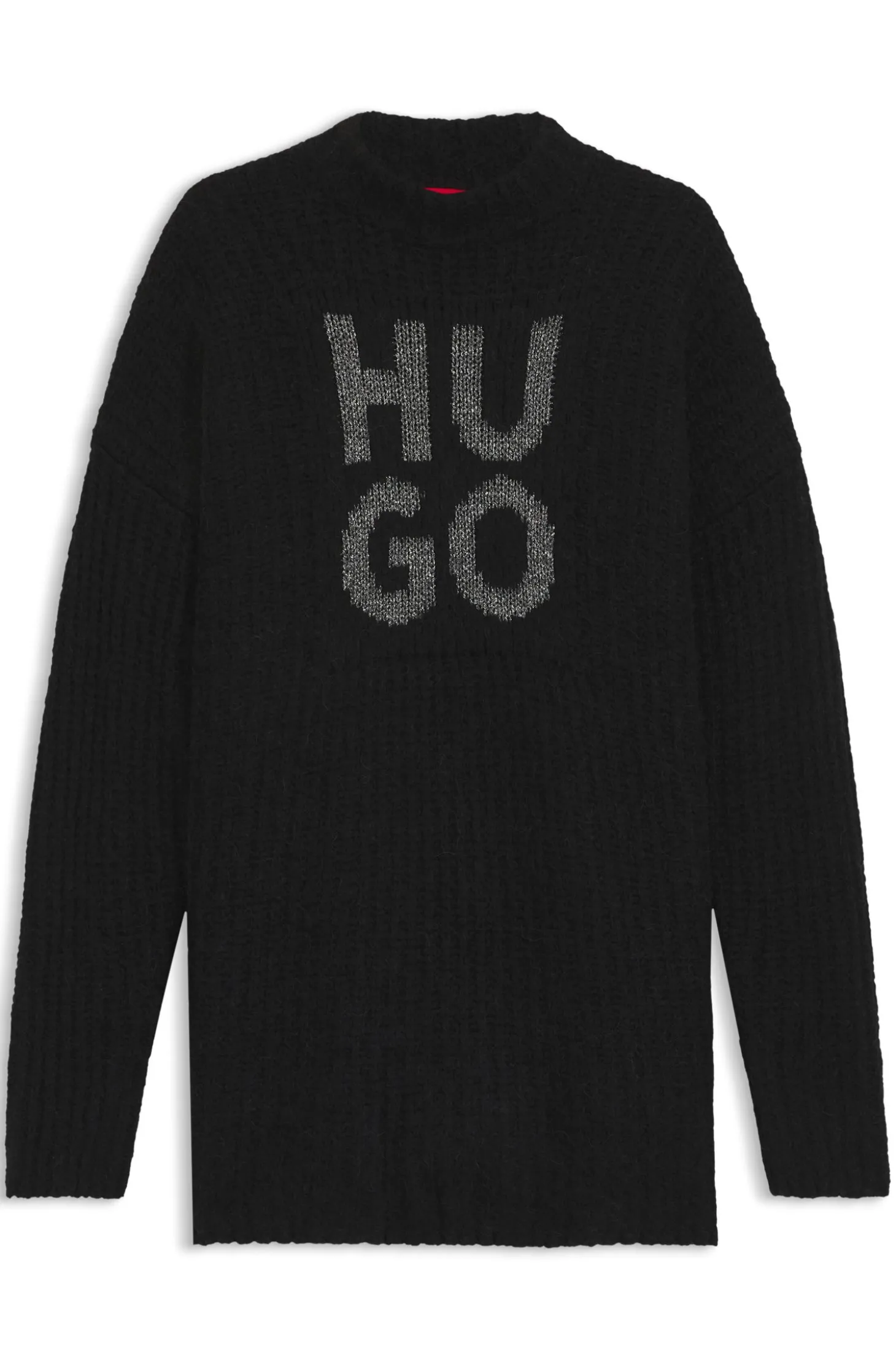 Pullover mit glitzerndem Stack-Logo, Woll- und Alpaka-Anteil