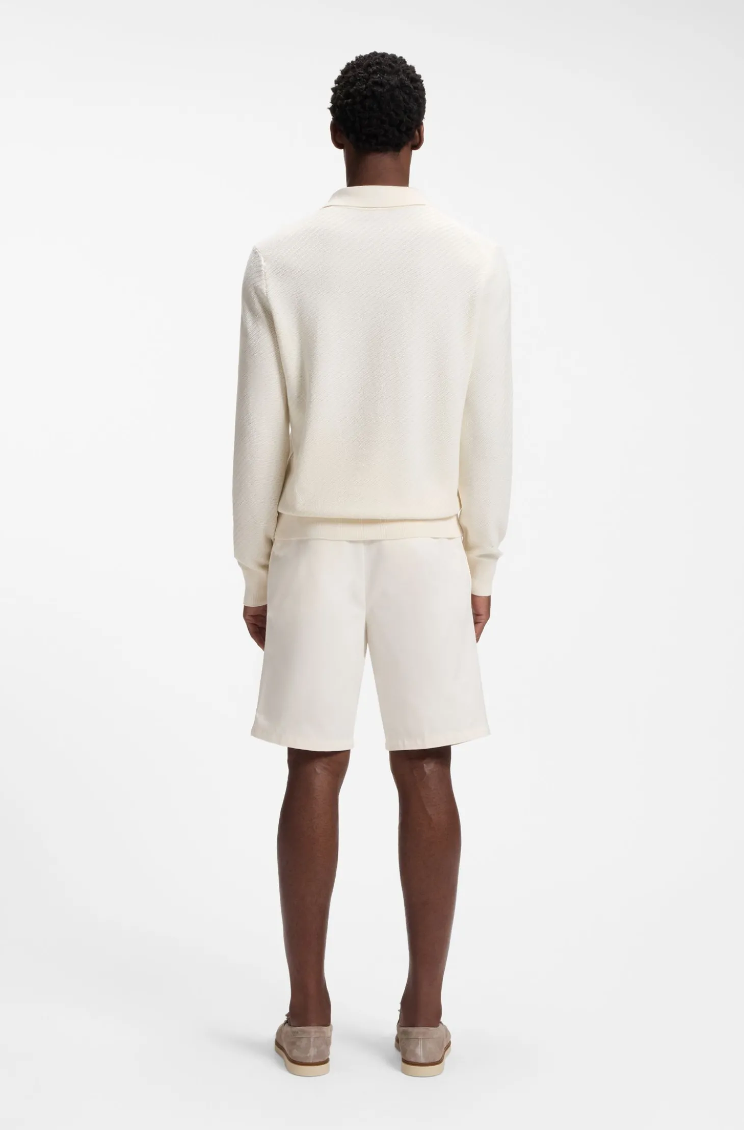 Pullover mit Johnny-Kragen aus Baumwollstrick