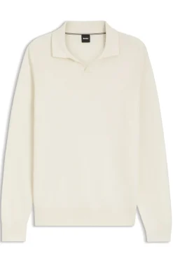 Pullover mit Johnny-Kragen aus Baumwollstrick