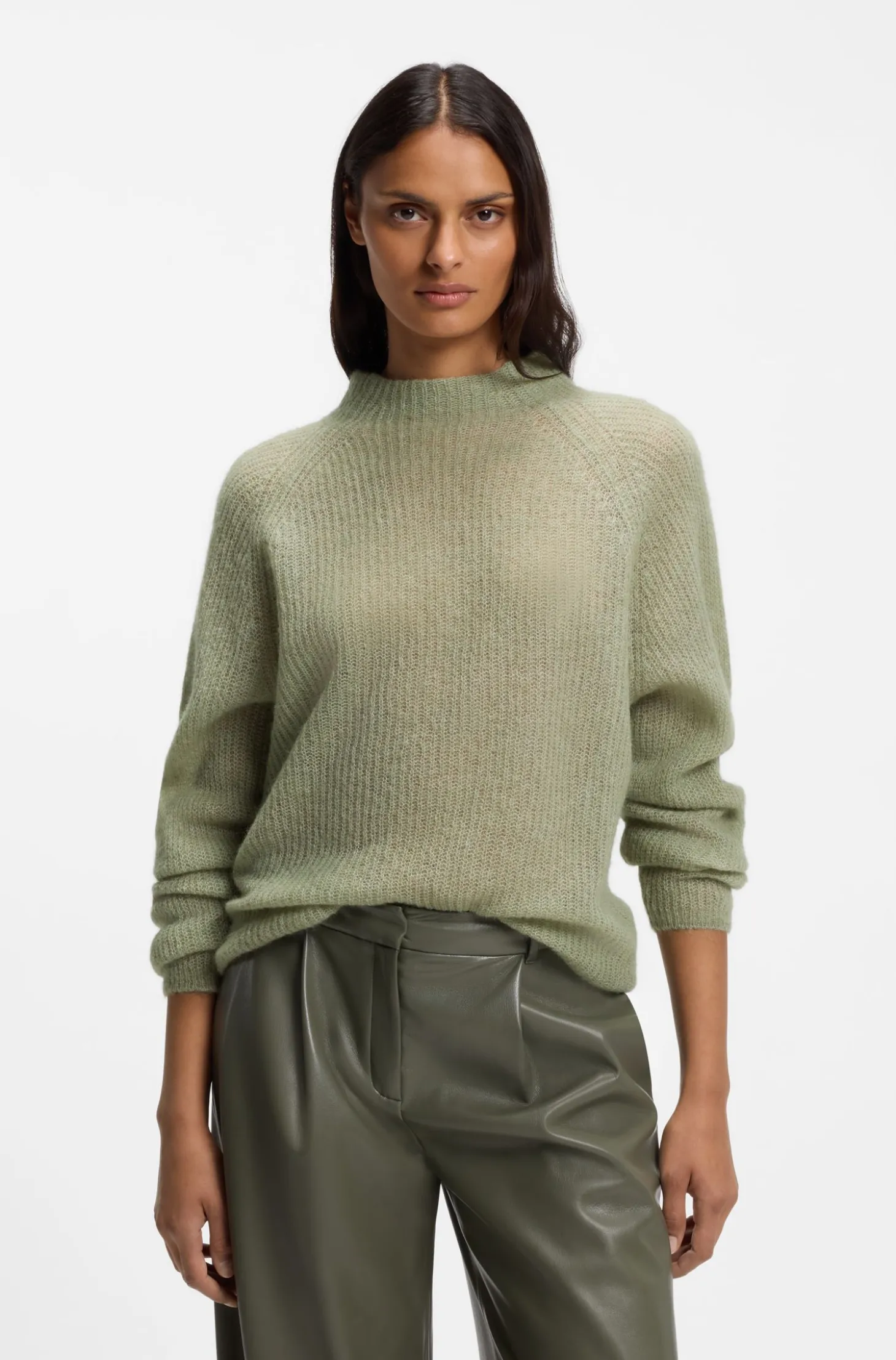 Pullover mit Stehkragen aus Alpaka-Mix