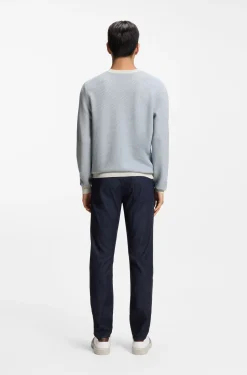 Pullover mit Strick-Struktur aus Seide mit Baumwolle