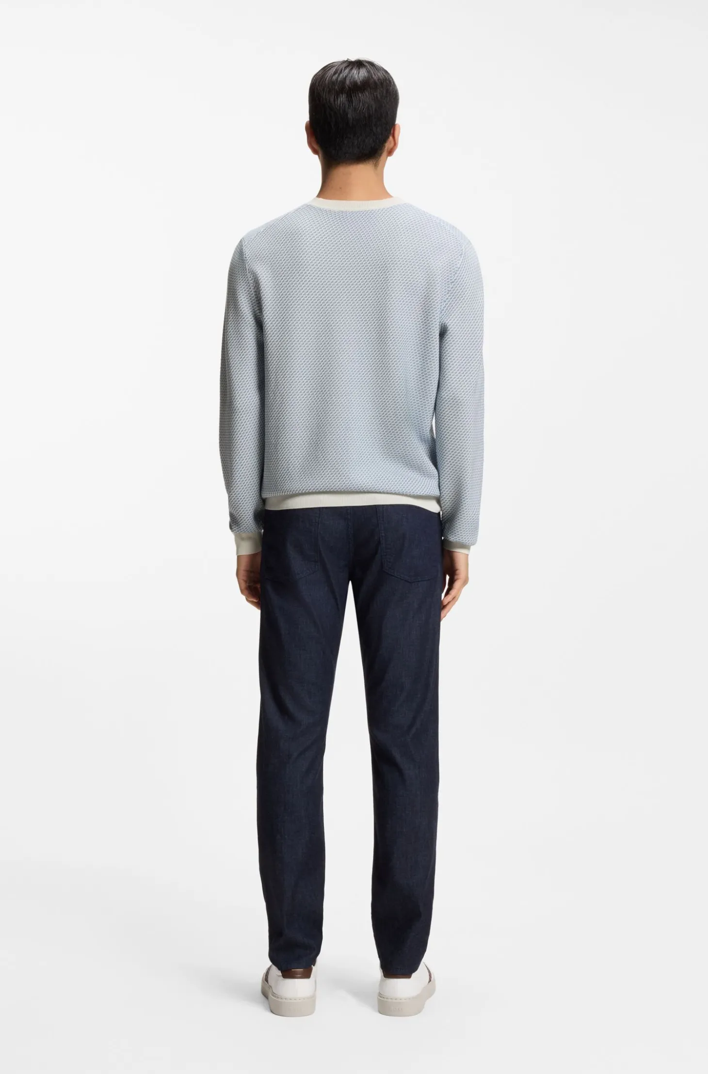 Pullover mit Strick-Struktur aus Seide mit Baumwolle
