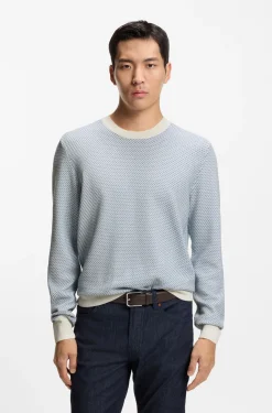Pullover mit Strick-Struktur aus Seide mit Baumwolle