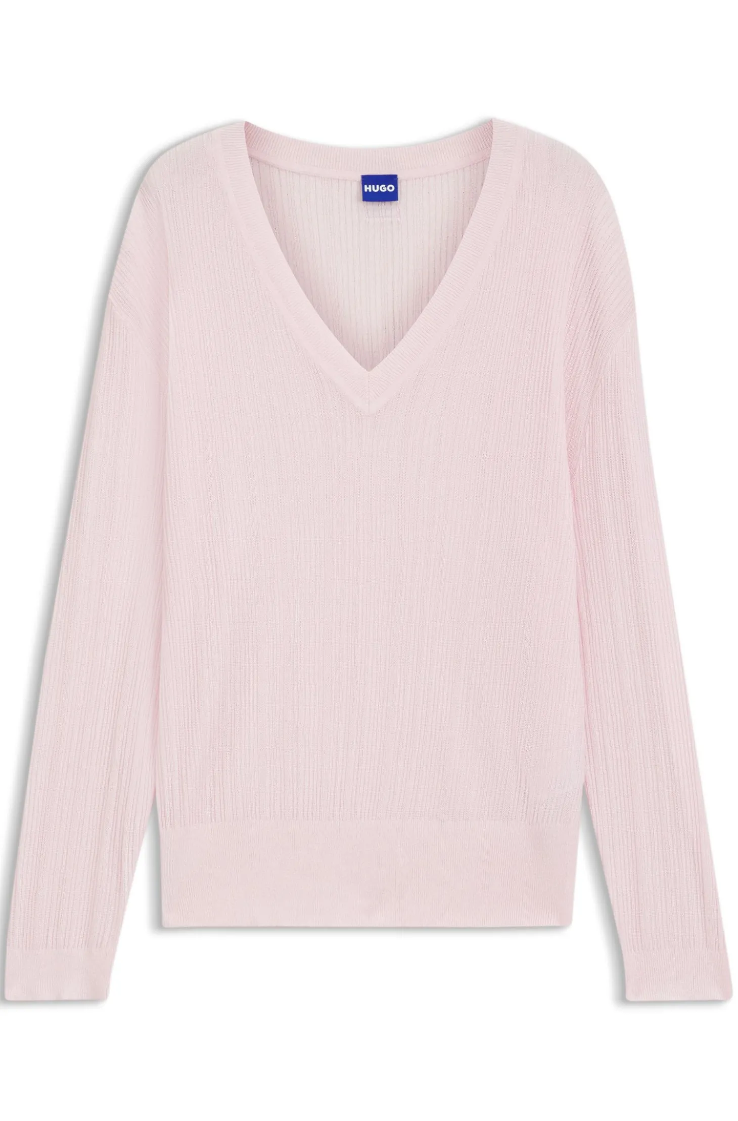 Pullover mit V-Ausschnitt und halbtransparenter Struktur