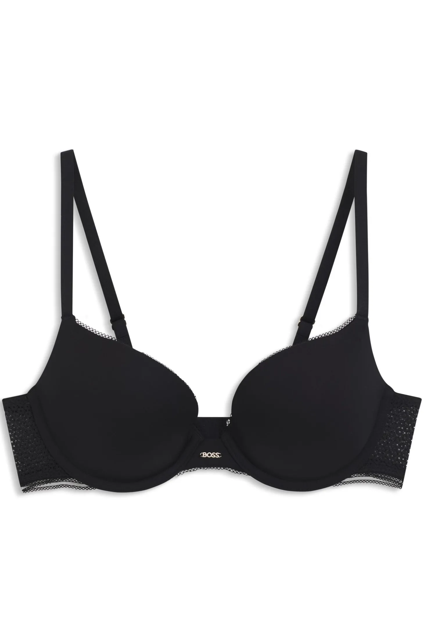 Push-up-BH aus Mikrofaser mit Spitzen-Details