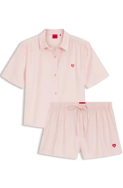 Pyjama aus Baumwoll-Mix mit Herz-Logos