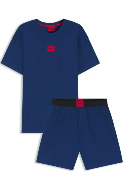 Pyjama aus Stretch-Baumwolle mit Logo-Etiketten