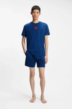 Pyjama aus Stretch-Baumwolle mit Logo-Etiketten