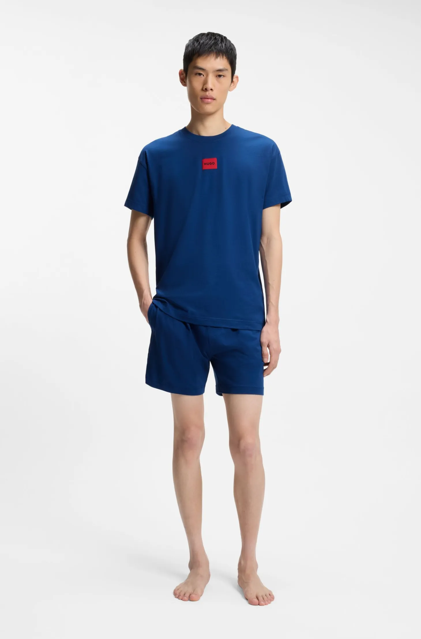 Pyjama aus Stretch-Baumwolle mit Logo-Etiketten