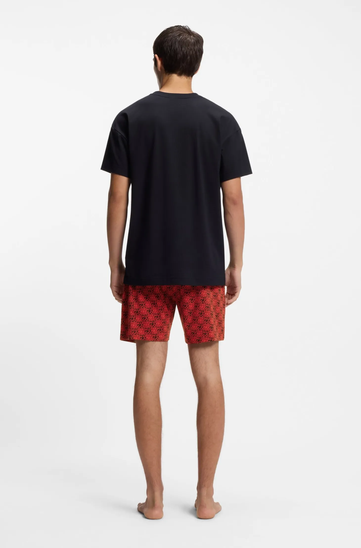 Pyjama aus Stretch-Baumwolle mit Stack-Logos