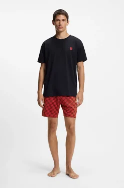 Pyjama aus Stretch-Baumwolle mit Stack-Logos