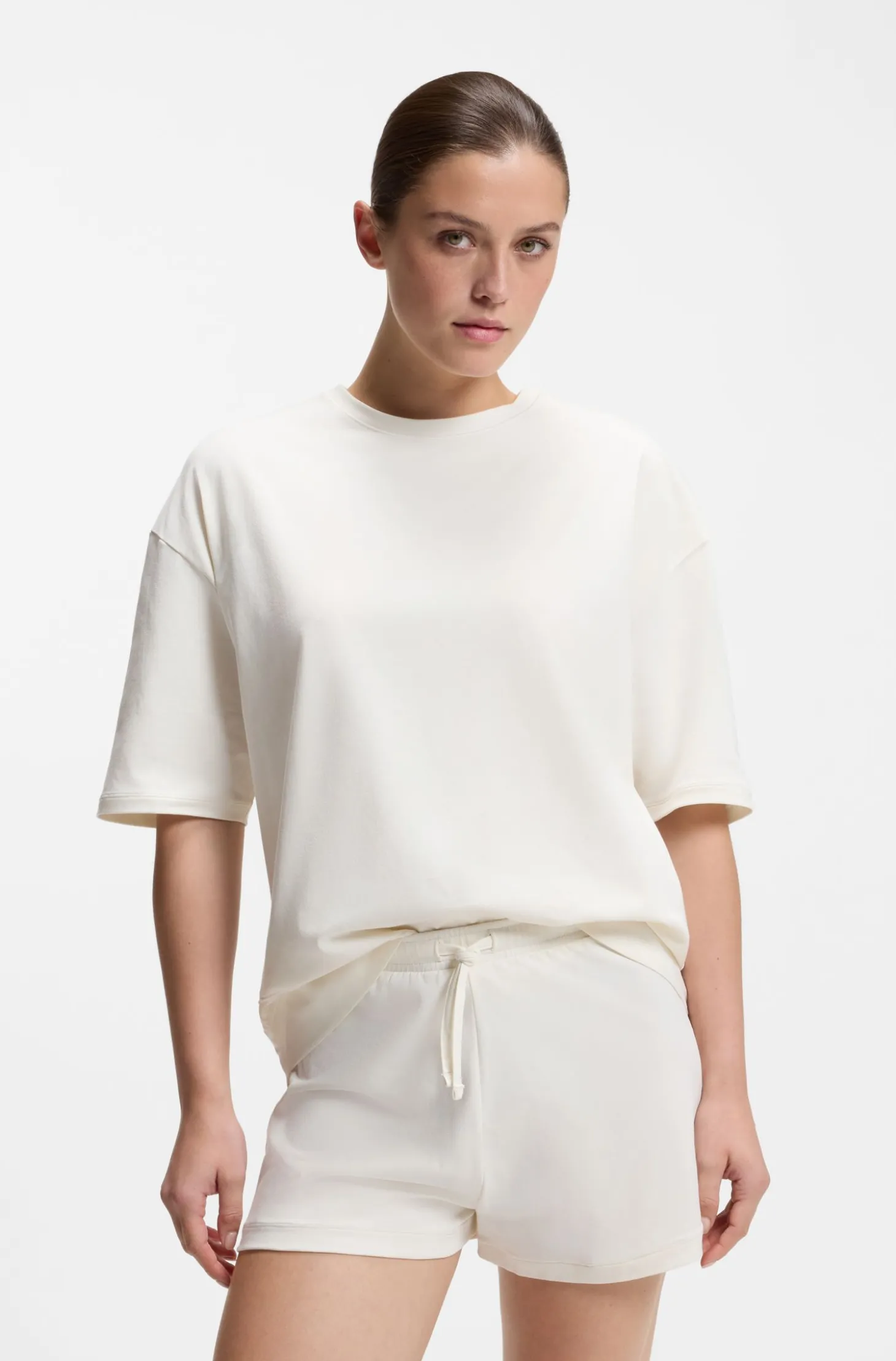 Pyjama aus Stretch-Baumwolle mit Mesh-Logo-Einsätzen