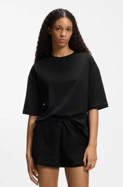 Pyjama aus Stretch-Baumwolle mit Mesh-Logo-Einsätzen