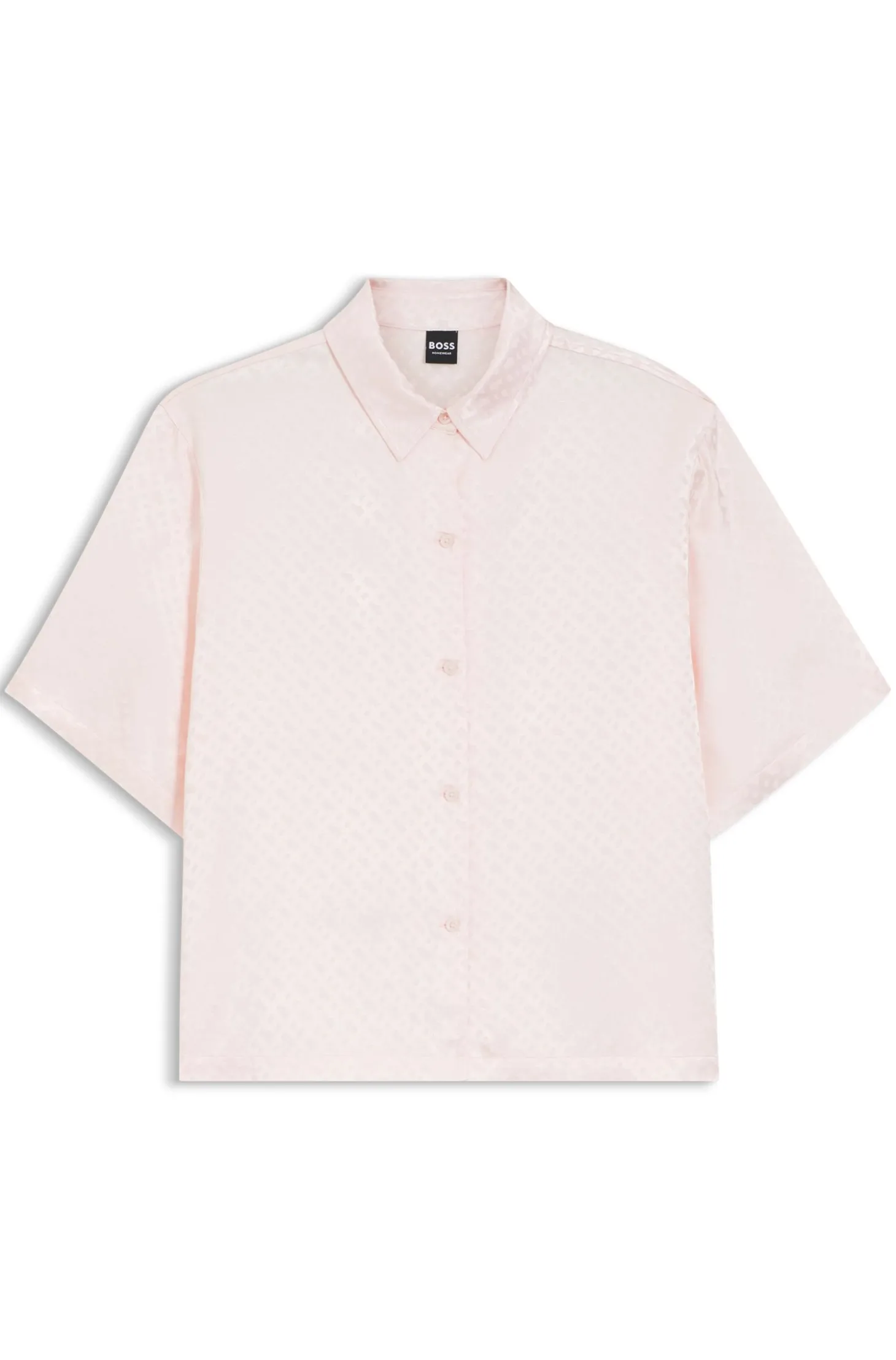 Pyjamahemd aus Satin mit Monogramm-Jacquard