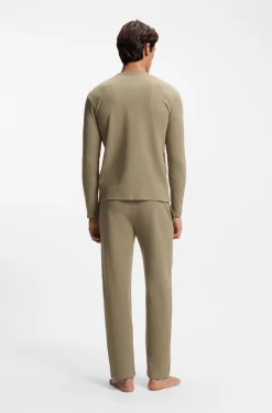 Pyjama-Hose aus Baumwoll-Mix mit gesticktem Logo