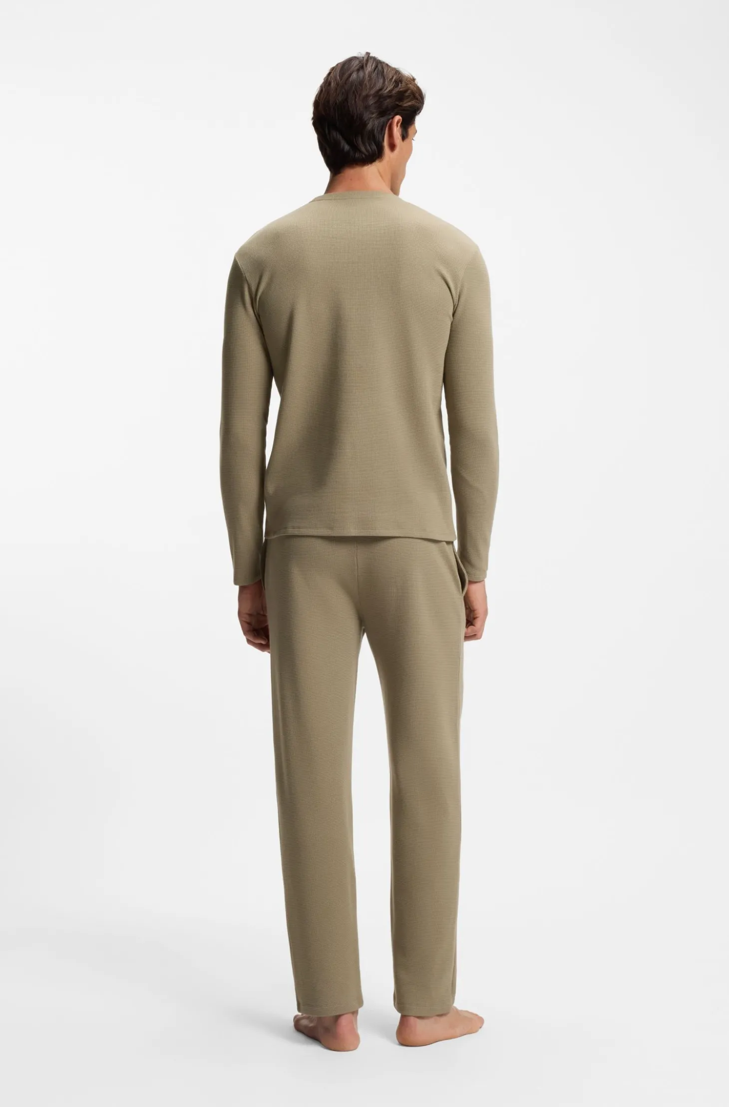 Pyjama-Hose aus Baumwoll-Mix mit gesticktem Logo