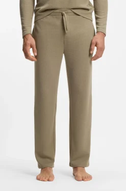 Pyjama-Hose aus Baumwoll-Mix mit gesticktem Logo