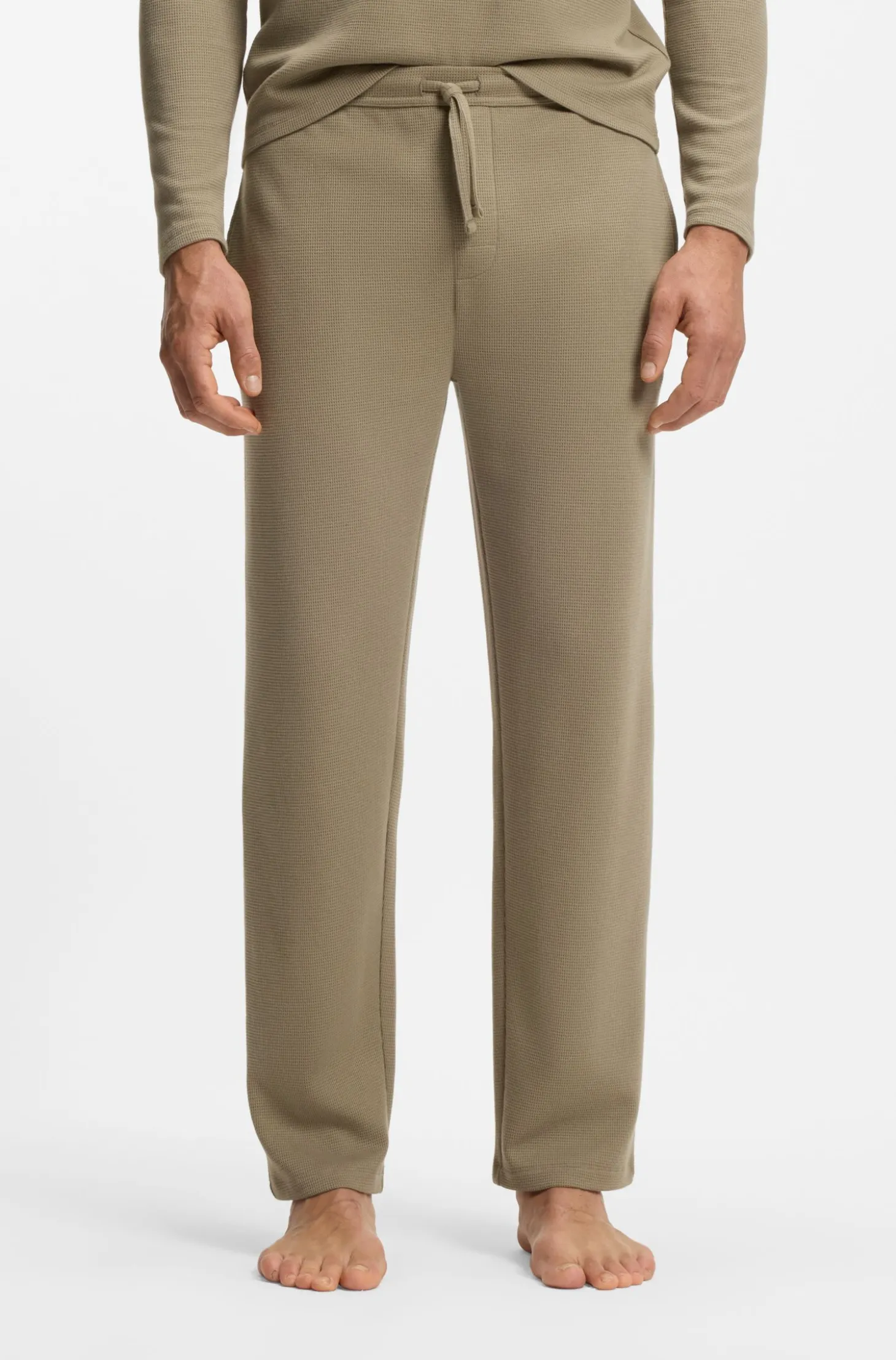 Pyjama-Hose aus Baumwoll-Mix mit gesticktem Logo