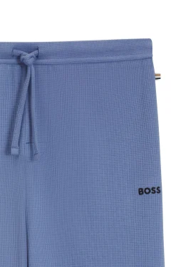 Pyjama-Hose aus Baumwoll-Mix mit gesticktem Logo