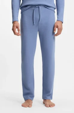 Pyjama-Hose aus Baumwoll-Mix mit gesticktem Logo