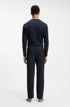 Pyjama-Hose aus Baumwoll-Mix mit gesticktem Logo