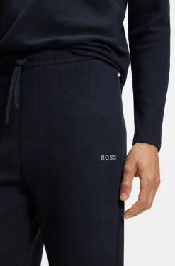 Pyjama-Hose aus Baumwoll-Mix mit gesticktem Logo