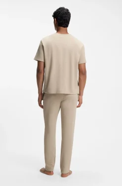 Pyjama-Hose aus Baumwoll-Mix mit gesticktem Logo