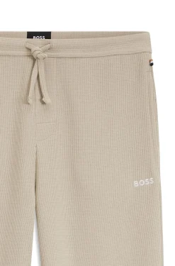 Pyjama-Hose aus Baumwoll-Mix mit gesticktem Logo