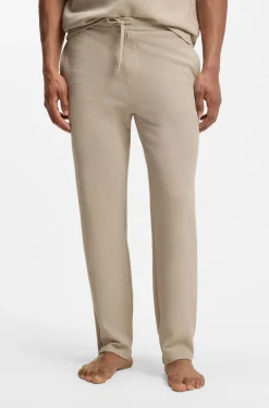 Pyjama-Hose aus Baumwoll-Mix mit gesticktem Logo