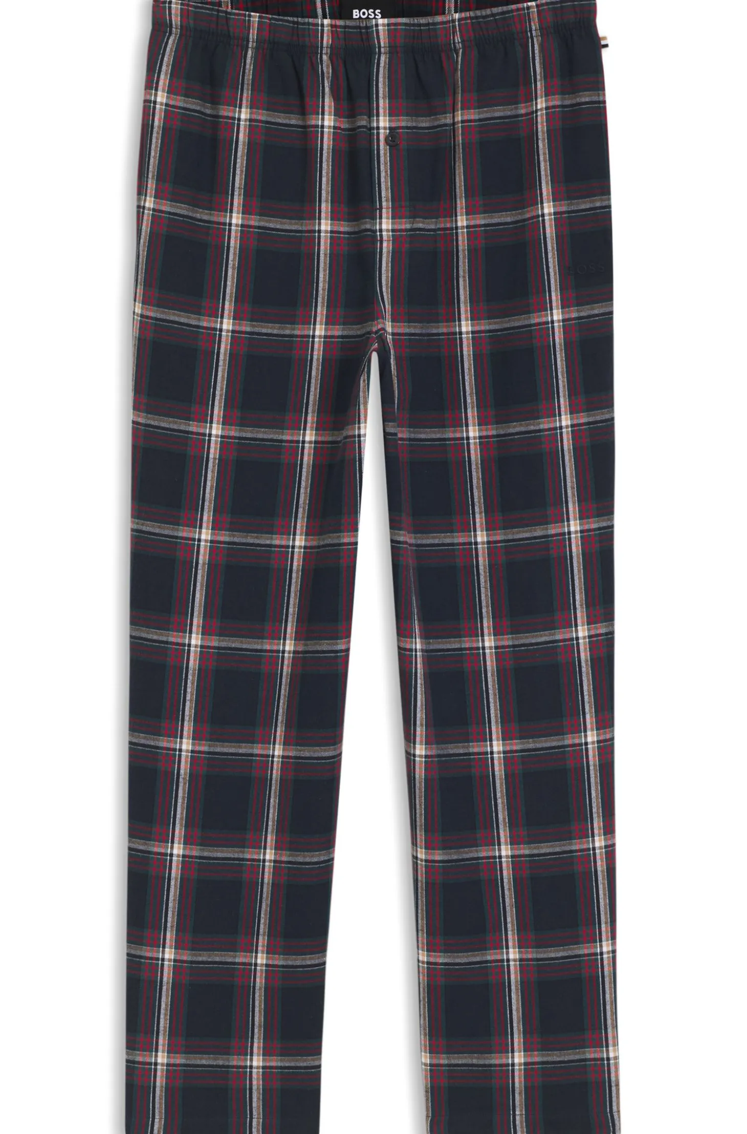 Pyjama-Hose aus Baumwoll-Mix mit tonalem Karo-Muster