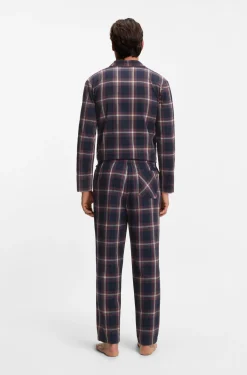Pyjama-Hose aus Baumwoll-Mix mit tonalem Karo-Muster