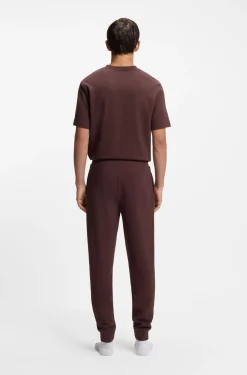 Pyjama-Hose aus Baumwoll-Mix mit Logo-Stickerei