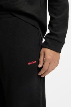 Pyjama-Hose aus Baumwoll-Mix mit Logo-Stickerei